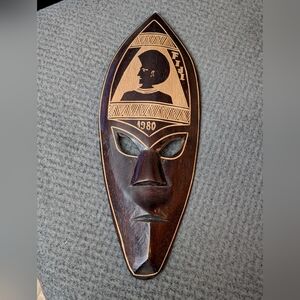 Handcrafted Brown Tribal Wall Mask